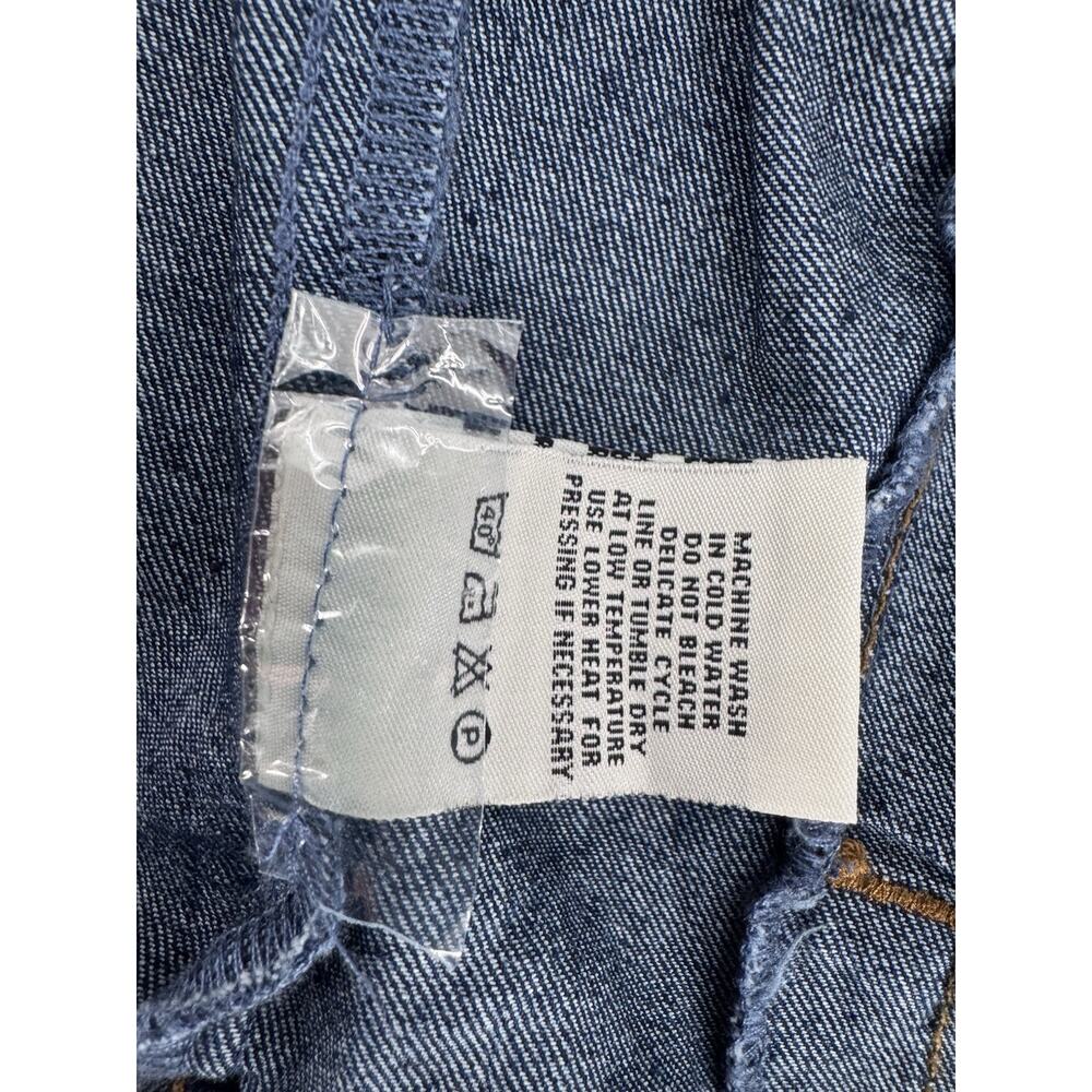 Jvini Denim Jacket Women’s Sz M Dark Wash Distressed Button Pockets Casual - Picture 6 of 14